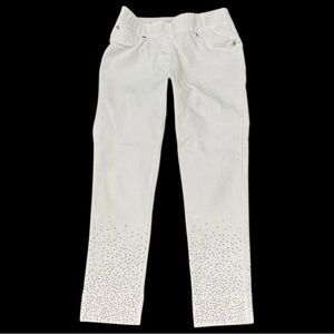 Nygard Small (6-8) 360 Luxe White Denim Skinny Jeans w/Cuffs & Embellishments